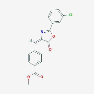 molecular formula C18H12ClNO4 B401077 methyl 4-[(2-(3-chlorophenyl)-5-oxo-1,3-oxazol-4(5H)-ylidene)methyl]benzoate 