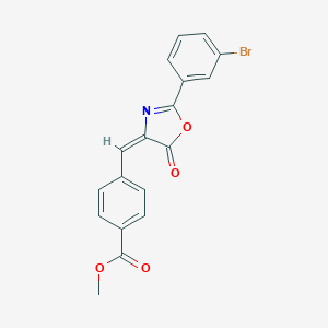 molecular formula C18H12BrNO4 B401078 methyl 4-[(2-(3-bromophenyl)-5-oxo-1,3-oxazol-4(5H)-ylidene)methyl]benzoate 