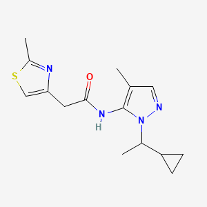 N-[1-(1-cyclopropylethyl)-4-methyl-1H-pyrazol-5-yl]-2-(2-methyl-1,3-thiazol-4-yl)acetamide