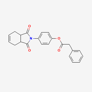 molecular formula C22H19NO4 B4010798 4-(1,3-dioxo-1,3,3a,4,7,7a-hexahydro-2H-isoindol-2-yl)phenyl phenylacetate 
