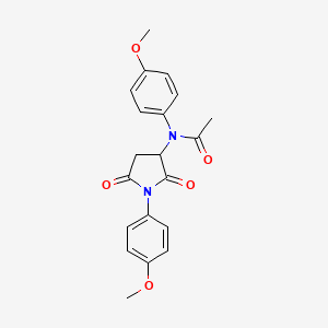 molecular formula C20H20N2O5 B4010813 N-(4-methoxyphenyl)-N-[1-(4-methoxyphenyl)-2,5-dioxo-3-pyrrolidinyl]acetamide 