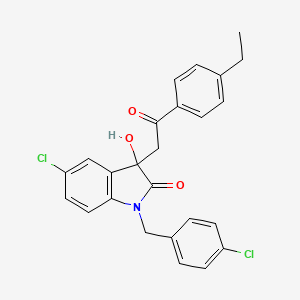 molecular formula C25H21Cl2NO3 B4010837 5-chloro-1-(4-chlorobenzyl)-3-[2-(4-ethylphenyl)-2-oxoethyl]-3-hydroxy-1,3-dihydro-2H-indol-2-one 