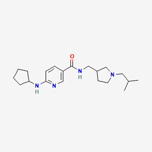 molecular formula C20H32N4O B4010844 6-(cyclopentylamino)-N-[(1-isobutyl-3-pyrrolidinyl)methyl]nicotinamide 