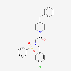 N-[2-(4-benzyl-1-piperidinyl)-2-oxoethyl]-N-(4-chlorobenzyl)benzenesulfonamide