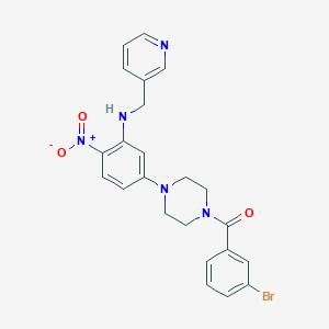 molecular formula C23H22BrN5O3 B4010908 5-[4-(3-bromobenzoyl)-1-piperazinyl]-2-nitro-N-(3-pyridinylmethyl)aniline 