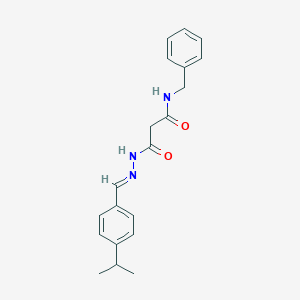 molecular formula C20H23N3O2 B401091 N-benzyl-3-[2-(4-isopropylbenzylidene)hydrazino]-3-oxopropanamide 