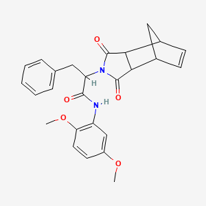 N-(2,5-dimethoxyphenyl)-2-(3,5-dioxo-4-azatricyclo[5.2.1.0~2,6~]dec-8-en-4-yl)-3-phenylpropanamide