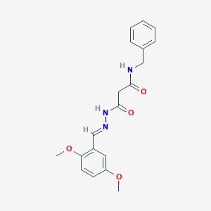 molecular formula C19H21N3O4 B401092 N-benzyl-3-[2-(2,5-dimethoxybenzylidene)hydrazino]-3-oxopropanamide 