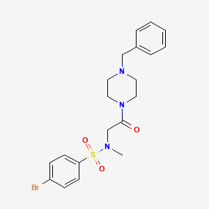 molecular formula C20H24BrN3O3S B4010940 N-[2-(4-benzyl-1-piperazinyl)-2-oxoethyl]-4-bromo-N-methylbenzenesulfonamide 