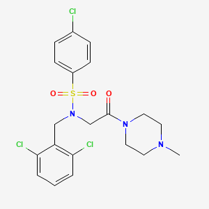 molecular formula C20H22Cl3N3O3S B4010948 4-chloro-N-(2,6-dichlorobenzyl)-N-[2-(4-methyl-1-piperazinyl)-2-oxoethyl]benzenesulfonamide 