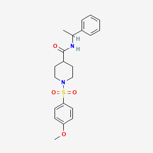 molecular formula C21H26N2O4S B4010960 1-[(4-methoxyphenyl)sulfonyl]-N-(1-phenylethyl)-4-piperidinecarboxamide 