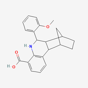 molecular formula C22H23NO3 B4010976 10-(2-methoxyphenyl)-9-azatetracyclo[10.2.1.0~2,11~.0~3,8~]pentadeca-3,5,7-triene-7-carboxylic acid 