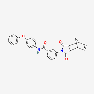 molecular formula C28H22N2O4 B4010982 3-(3,5-dioxo-4-azatricyclo[5.2.1.0~2,6~]dec-8-en-4-yl)-N-(4-phenoxyphenyl)benzamide 