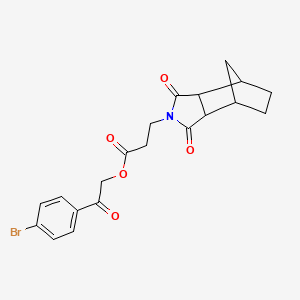 molecular formula C20H20BrNO5 B4011012 2-(4-bromophenyl)-2-oxoethyl 3-(3,5-dioxo-4-azatricyclo[5.2.1.0~2,6~]dec-4-yl)propanoate 