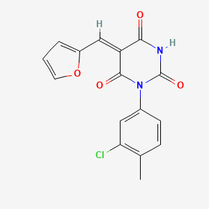 molecular formula C16H11ClN2O4 B4011025 1-(3-chloro-4-methylphenyl)-5-(2-furylmethylene)-2,4,6(1H,3H,5H)-pyrimidinetrione 