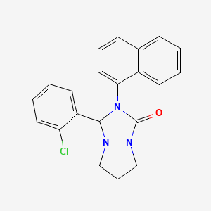 molecular formula C21H18ClN3O B4011029 3-(2-chlorophenyl)-2-(1-naphthyl)tetrahydro-1H,5H-pyrazolo[1,2-a][1,2,4]triazol-1-one 