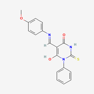 5-{[(4-methoxyphenyl)amino]methylene}-1-phenyl-2-thioxodihydro-4,6(1H,5H)-pyrimidinedione