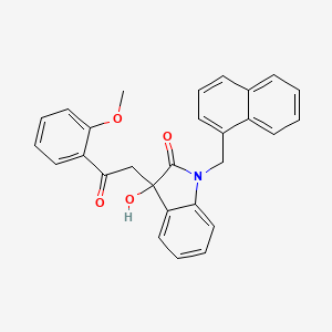 molecular formula C28H23NO4 B4011048 3-hydroxy-3-[2-(2-methoxyphenyl)-2-oxoethyl]-1-(1-naphthylmethyl)-1,3-dihydro-2H-indol-2-one 