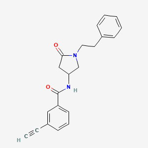 molecular formula C21H20N2O2 B4011054 3-ethynyl-N-[5-oxo-1-(2-phenylethyl)-3-pyrrolidinyl]benzamide 