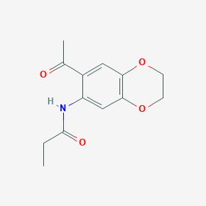 molecular formula C13H15NO4 B4011062 N-(7-acetyl-2,3-dihydro-1,4-benzodioxin-6-yl)propanamide 