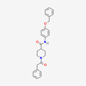 molecular formula C27H28N2O3 B4011069 N-[4-(benzyloxy)phenyl]-1-(phenylacetyl)-4-piperidinecarboxamide 