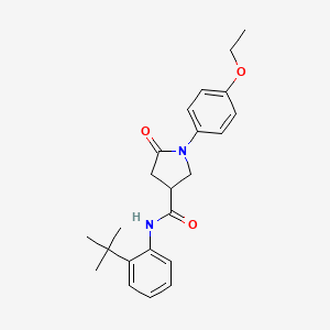 molecular formula C23H28N2O3 B4011070 N-(2-tert-butylphenyl)-1-(4-ethoxyphenyl)-5-oxo-3-pyrrolidinecarboxamide 