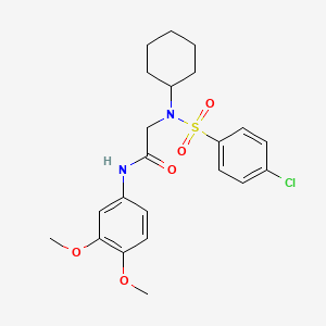 N~2~-[(4-chlorophenyl)sulfonyl]-N~2~-cyclohexyl-N~1~-(3,4-dimethoxyphenyl)glycinamide