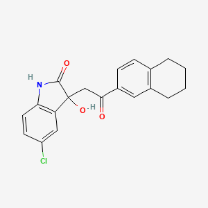 molecular formula C20H18ClNO3 B4011085 5-chloro-3-hydroxy-3-[2-oxo-2-(5,6,7,8-tetrahydro-2-naphthalenyl)ethyl]-1,3-dihydro-2H-indol-2-one 