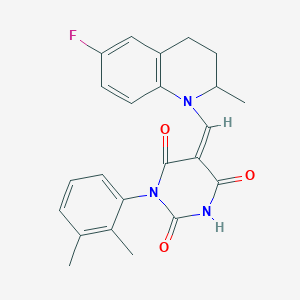1-(2,3-dimethylphenyl)-5-[(6-fluoro-2-methyl-3,4-dihydro-1(2H)-quinolinyl)methylene]-2,4,6(1H,3H,5H)-pyrimidinetrione
