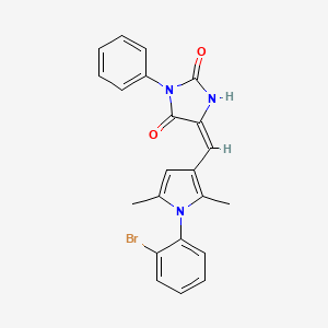 5-{[1-(2-bromophenyl)-2,5-dimethyl-1H-pyrrol-3-yl]methylene}-3-phenyl-2,4-imidazolidinedione