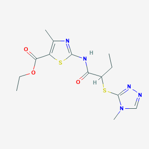 ethyl 4-methyl-2-({2-[(4-methyl-4H-1,2,4-triazol-3-yl)thio]butanoyl}amino)-1,3-thiazole-5-carboxylate