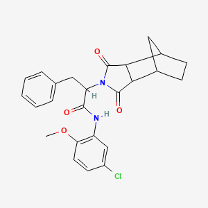 molecular formula C25H25ClN2O4 B4011138 N-(5-chloro-2-methoxyphenyl)-2-(3,5-dioxo-4-azatricyclo[5.2.1.0~2,6~]dec-4-yl)-3-phenylpropanamide 