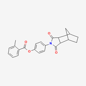 molecular formula C23H21NO4 B4011140 4-(3,5-dioxo-4-azatricyclo[5.2.1.0~2,6~]dec-4-yl)phenyl 2-methylbenzoate 