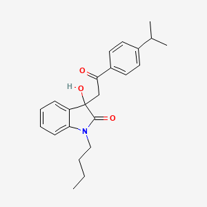 molecular formula C23H27NO3 B4011176 1-butyl-3-hydroxy-3-[2-(4-isopropylphenyl)-2-oxoethyl]-1,3-dihydro-2H-indol-2-one 