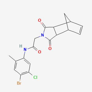 molecular formula C18H16BrClN2O3 B4011182 N-(4-bromo-5-chloro-2-methylphenyl)-2-(3,5-dioxo-4-azatricyclo[5.2.1.0~2,6~]dec-8-en-4-yl)acetamide 