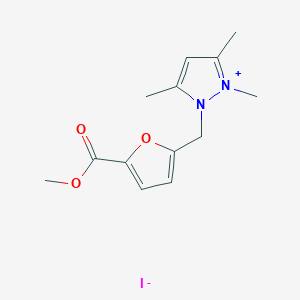 1-{[5-(methoxycarbonyl)-2-furyl]methyl}-2,3,5-trimethyl-1H-pyrazol-2-ium iodide