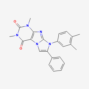 molecular formula C23H21N5O2 B4011208 8-(3,4-dimethylphenyl)-1,3-dimethyl-7-phenyl-1H-imidazo[2,1-f]purine-2,4(3H,8H)-dione 
