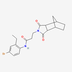 molecular formula C20H23BrN2O3 B4011210 N-(4-bromo-2-ethylphenyl)-3-(3,5-dioxo-4-azatricyclo[5.2.1.0~2,6~]dec-4-yl)propanamide 