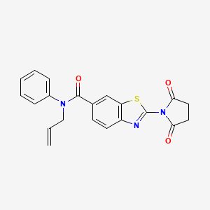 molecular formula C21H17N3O3S B4011245 N-allyl-2-(2,5-dioxo-1-pyrrolidinyl)-N-phenyl-1,3-benzothiazole-6-carboxamide 