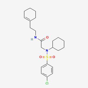 molecular formula C22H31ClN2O3S B4011256 N~2~-[(4-chlorophenyl)sulfonyl]-N~1~-[2-(1-cyclohexen-1-yl)ethyl]-N~2~-cyclohexylglycinamide 