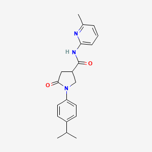 molecular formula C20H23N3O2 B4011261 1-(4-isopropylphenyl)-N-(6-methyl-2-pyridinyl)-5-oxo-3-pyrrolidinecarboxamide 