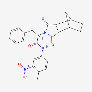 molecular formula C25H25N3O5 B4011268 2-(3,5-dioxo-4-azatricyclo[5.2.1.0~2,6~]dec-4-yl)-N-(4-methyl-3-nitrophenyl)-3-phenylpropanamide 