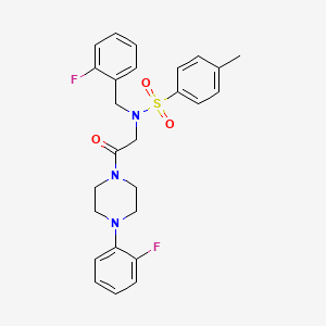 molecular formula C26H27F2N3O3S B4011281 N-(2-fluorobenzyl)-N-{2-[4-(2-fluorophenyl)-1-piperazinyl]-2-oxoethyl}-4-methylbenzenesulfonamide 