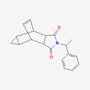molecular formula C19H19NO2 B4011292 4-(1-phenylethyl)-4-azatetracyclo[5.3.2.0~2,6~.0~8,10~]dodec-11-ene-3,5-dione 