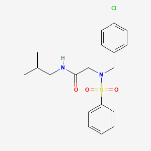 molecular formula C19H23ClN2O3S B4011328 N~2~-(4-chlorobenzyl)-N~1~-isobutyl-N~2~-(phenylsulfonyl)glycinamide 