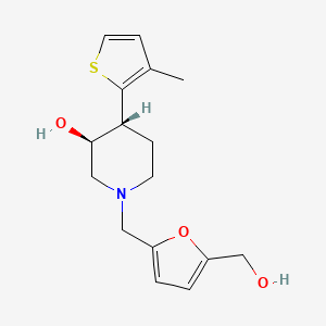(3S*,4R*)-1-{[5-(hydroxymethyl)-2-furyl]methyl}-4-(3-methyl-2-thienyl)piperidin-3-ol