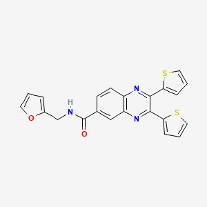 molecular formula C22H15N3O2S2 B4011365 N-(2-furylmethyl)-2,3-di-2-thienyl-6-quinoxalinecarboxamide 