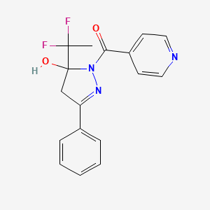 molecular formula C17H15F2N3O2 B4011372 5-(1,1-difluoroethyl)-1-isonicotinoyl-3-phenyl-4,5-dihydro-1H-pyrazol-5-ol 