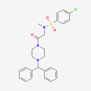 molecular formula C26H28ClN3O3S B4011377 4-chloro-N-{2-[4-(diphenylmethyl)-1-piperazinyl]-2-oxoethyl}-N-methylbenzenesulfonamide 