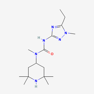 molecular formula C16H30N6O B4011403 N'-(5-ethyl-1-methyl-1H-1,2,4-triazol-3-yl)-N-methyl-N-(2,2,6,6-tetramethyl-4-piperidinyl)urea bis(trifluoroacetate) 